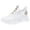 White, variant on Womens Lace Up Running Shoes Comfortable Slip On Athletic Sneakers Lightweight Mesh Soft Sole NonSlip Work Shoes Green Size 6.5