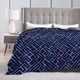 thumbnail image 4 of DouZhe Ultra-Soft Micro Fleece Lightweight Flannel Bed Blanket, Maze Stripes Lines Print Cozy Warm Throw Blankets, 40"x30", 4 of 7