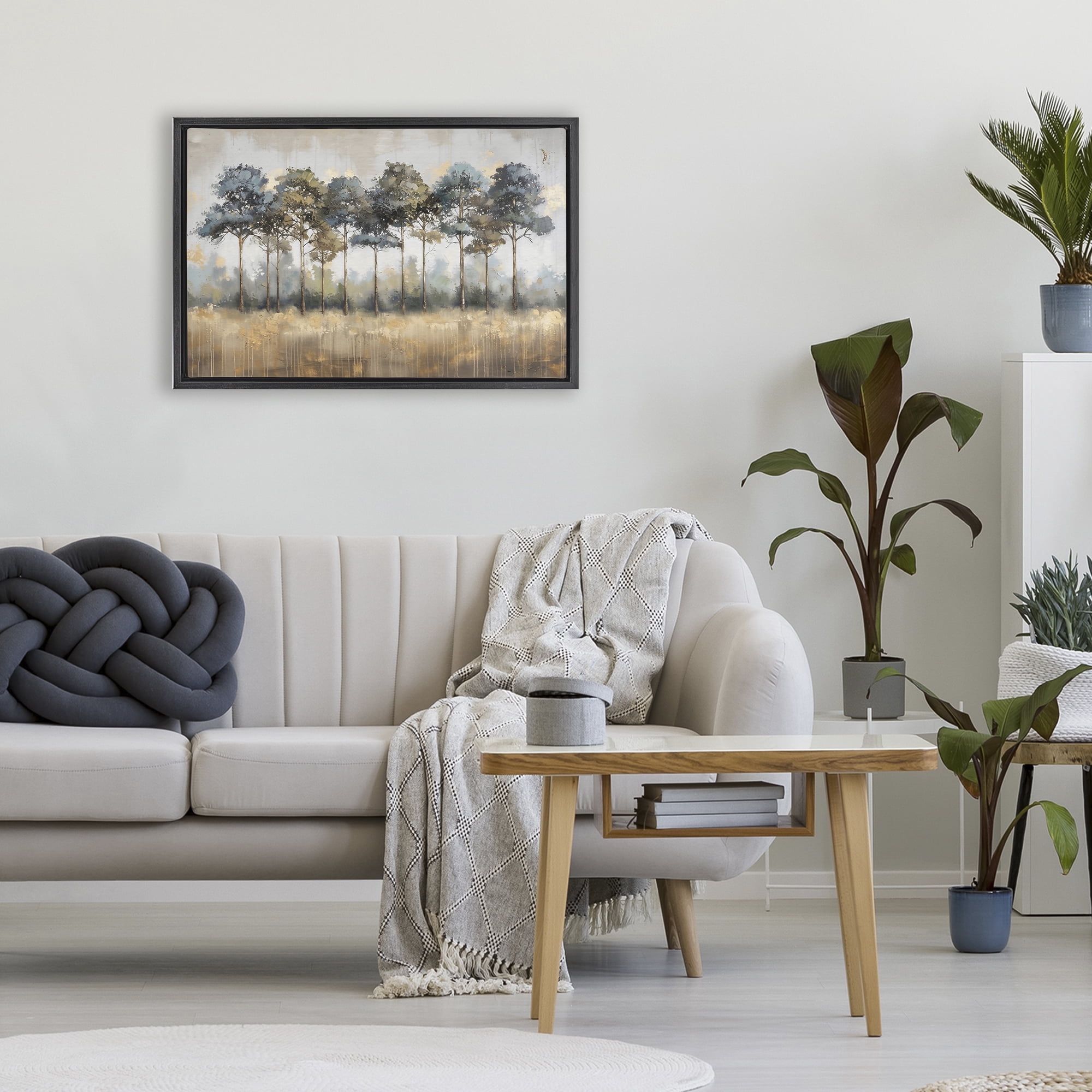 Stupell Industries Green & Blue Forest Grove Black Framed Floater Canvas Wall Art, design by Creative Studio