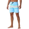 thumbnail image 4 of INSPIRE CHIC Men's Color Block Drawstring Waist Pool Beach Striped Swimming Shorts 36 Light Blue, 4 of 6