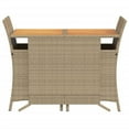 thumbnail image 4 of vidaXL 3 Piece Bistro Set with Cushions Beige Poly Rattan, 4 of 6