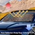 thumbnail image 6 of Xixirimido Car Windshield Sun Shade Universal Fit for SUV Truck Sedan Auto Front Window Sunshade Sun Visor Block UV Rays Keep Cool Car Accessories, Leopard Zebra Stripe Brown, 6 of 8