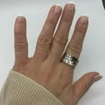 thumbnail image 7 of Silver Chunky Boho Thick Adjustable Stacking Statement Thumb Ring, 7 of 7
