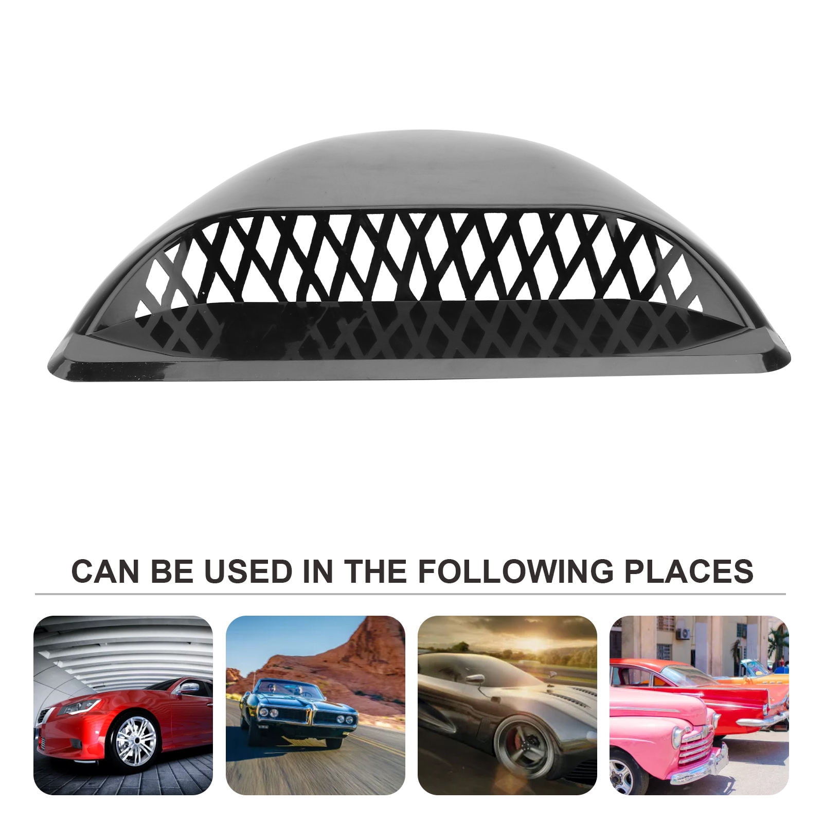COMPUKAS Black ABS Car Air Intake Hood Vent Cover Replacement Part, 1-Pack for Vehicle Engine Performance