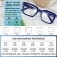 thumbnail image 6 of MARE AZZURO Oversized Reading Glasses 3.5 Women Retro Square Readers 1.0 1.25 1.5 1.75 2.0 2.25 2.5 2.75 3.0 3.5 4.0 5.0 6.0 (Solid Blue, 3.50) Polycarbonate Lens, 6 of 7