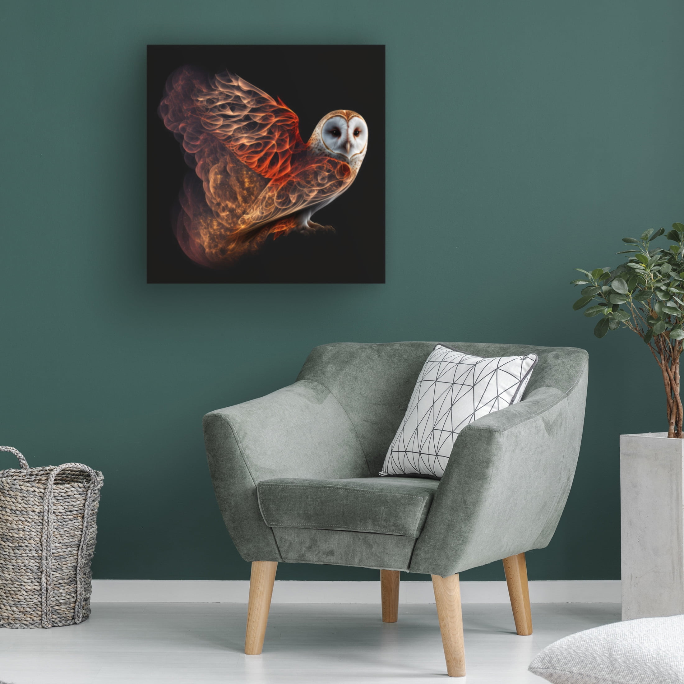 Canvas Wall Art - The Golden Valley 'Blodeuwedd' Wall Art for Living Room, Bedroom, or Office Décor by Trademark Fine Art - 35 x 35 Inches