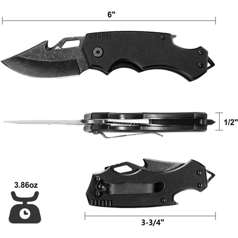  KeyUnity KK03XS Small Folding Knife Fixed Blade Knife,  Stainless Steel EDC Pocket Knife for men & Women : Tools & Home Improvement