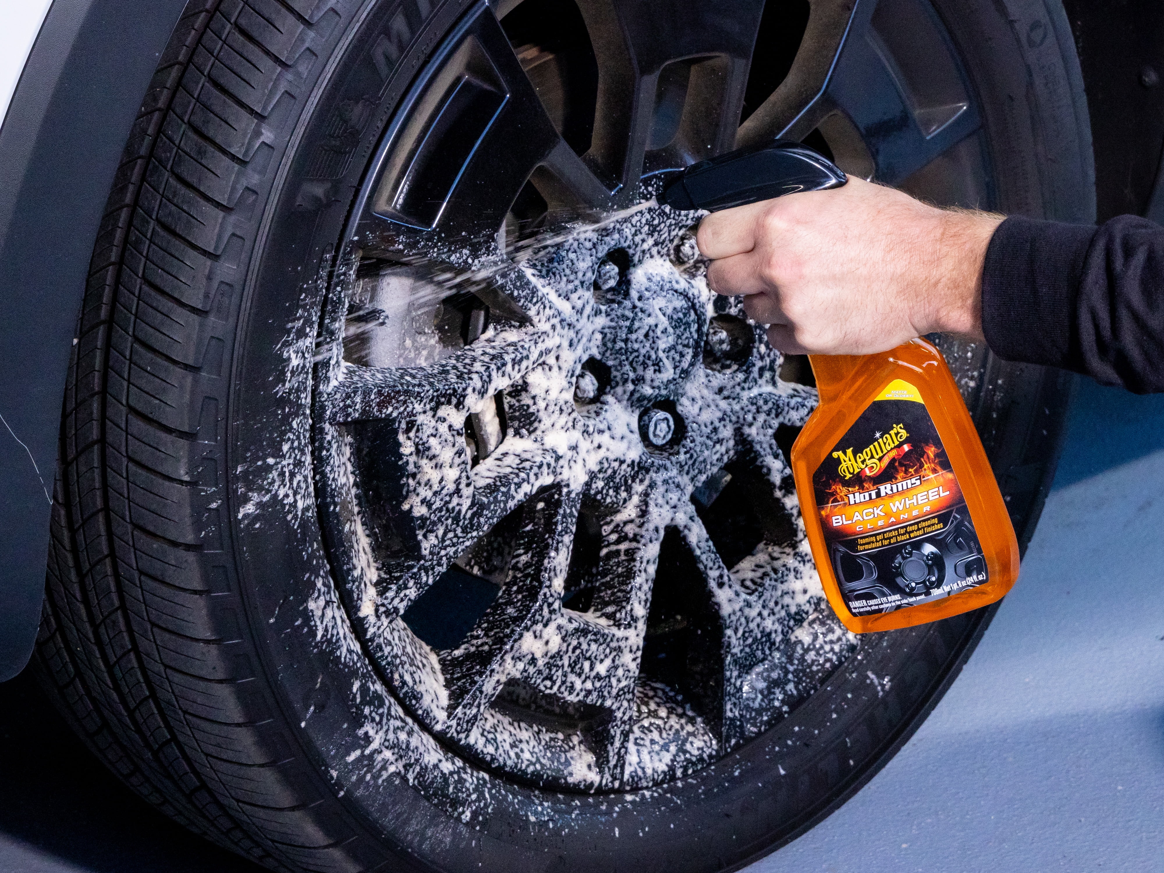 (2 pack) Meguiar's Hot Rims Black Wheel Cleaner, Best Cleaner for Matte Black Wheels, G230524, 24 oz
