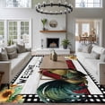 thumbnail image 4 of Area Rug for Living Room, Farmhouse Rooster Non-Slip Indoor Large Carpet for Bedroom/Dining Room, Rustic Red Barn Windmill Sunflowers Washable Low-Profile Rectangle Floor Runner Rugs - 5 x 8 Ft, 4 of 7