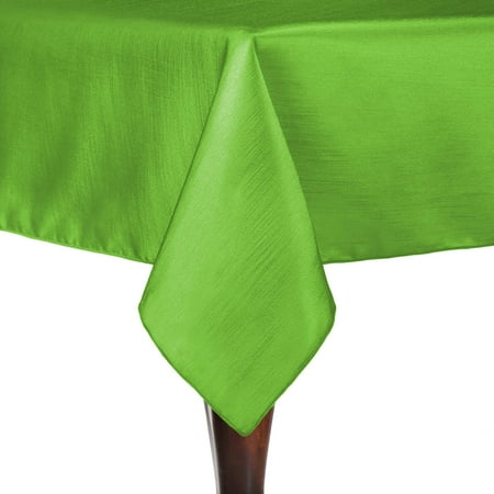 

Ultimate Textile (10 Pack) Reversible Shantung Satin - Majestic 60 x 90-Inch Rectangular Tablecloth - for Weddings Home Parties and Special Event use Lime Green