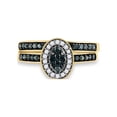 thumbnail image 2 of FB Jewels 10kt Yellow Gold Round Blue Color Enhanced Diamond Bridal Wedding Ring Band Set 1/2 Cttw Size 7, 2 of 4