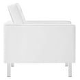 thumbnail image 4 of Modway Loft Vegan Leather Vinyl Armchair and Ottoman Set in Silver/White, 4 of 10
