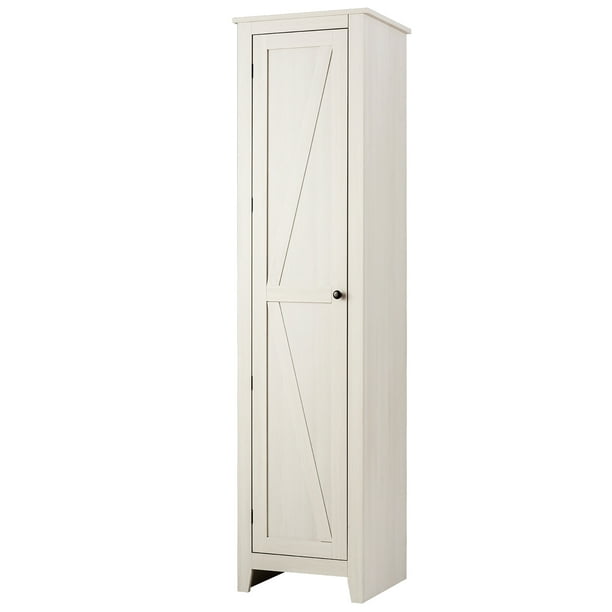 Costway Linen Tower Bathroom Storage, Tall Slim Cabinet With Doors