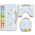 thumbnail image 1 of ABPHQTO Coloridas libélulas a la deriva sobre cercas en un soleado día de arco iris Guardería infantil a rayas 3 piezas Alfombra de baño Alfombra de contorno y tapa de inodoro ABPHQTO Cont-CHAPPLE-24537, 1 of 2