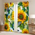thumbnail image 2 of Homewish Hummingbird Animal Black Out Curtains for Teens Boys Girls,Floral Sunflower Flower Curtains Pack of 2 (42x63 Each),Green Yellow Bedroom Curtains,Lightweight Room Decor, 2 of 6