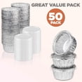 thumbnail image 4 of Fit Meal Prep - Paquete de 50 ramekins desechables de 4 onzas con tapas, mini tazas para hornear de papel de aluminio, apto para congelador y horno, crema Brulee Ramekin desechable, revest Fit Meal Prep NA, 4 of 8