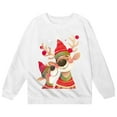 thumbnail image 4 of FYEGRE Chandail en Molleton Décontracté pour Petite Fille, Imprimé Festif, Manches Longues, Col Rond, Confortable, Blanc 6-7 Ans, 4 of 4