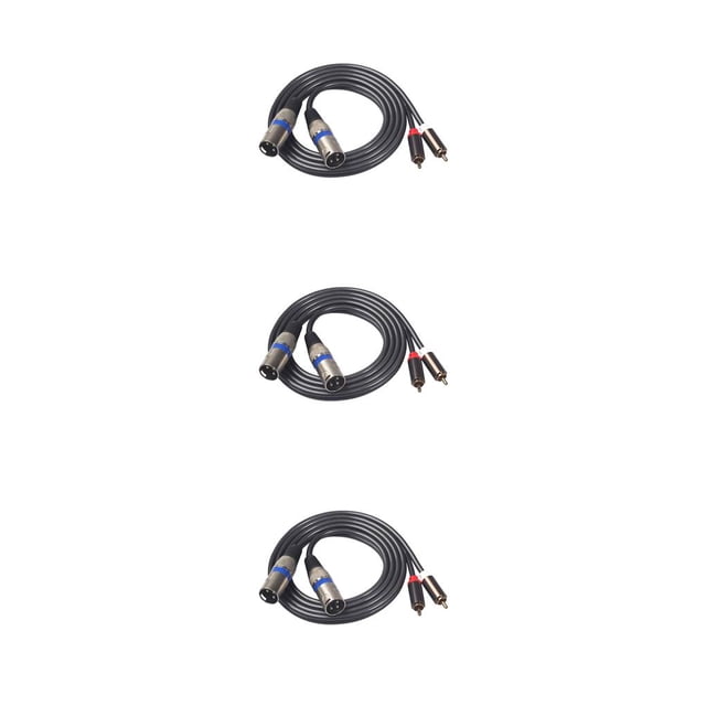 Seitruly Cable de Audio RCA Dual de 1,5 M a 2 RCA Audio XLR adaptador coaxial de enchufe profesional Cable de vídeo chapado Type3 NO3