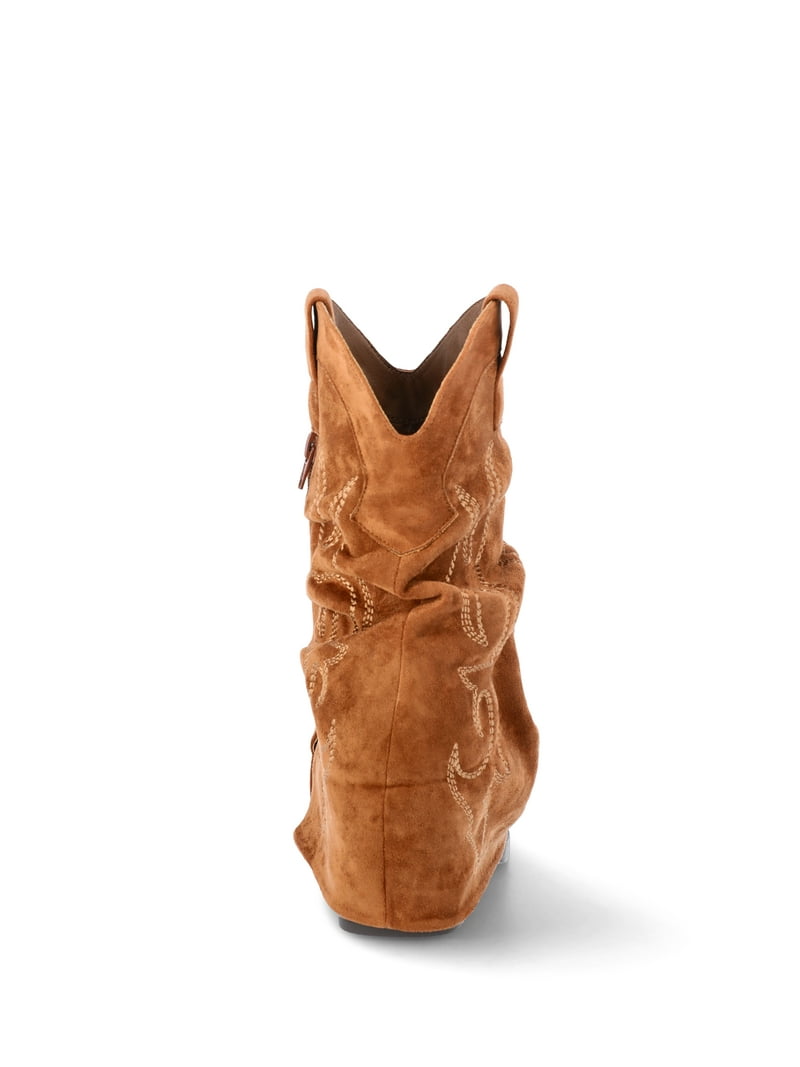 No Boundaries Women's Foldover Western Boots - Walmart.com