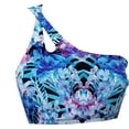 thumbnail image 4 of Bar III BLUE Hot Tropic Printed One-Shoulder Crop Bikini Swim Top, US X-Large, 4 of 4