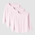 thumbnail image 2 of Hessimy 3-Pack Infant/Toddler Girl Long Sleeve Shirt - Basic Baby Tees, Blouses, Tops - Solid Print & Ruffled Tshirts (H,5-6 Years), 2 of 4