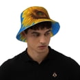 thumbnail image 6 of Daiia Blue Sky Sunflower Pattern Bucket Hat - Trendy Cotton Sun Hat for Beach, Golf, Fishing - Fun Outdoor Vacation Boonie for Men and Women, 6 of 9