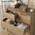 thumbnail image 3 of Homfa 6 Drawer Dresser for Bedroom, Vertical Chest of Drawers Wood Storage Cabinet for Living Room, Rustic Brown, 3 of 7
