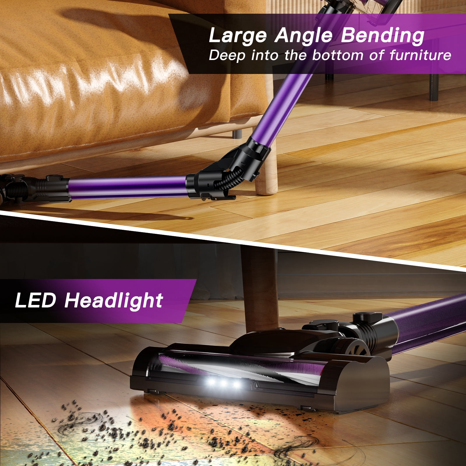 Texous Brushless Cordless Vacuum Cleaner Lightweight Bendable for Carpet Hard Floor Pet Hair House Cleaning P8od Floor Carpet Pet Hair