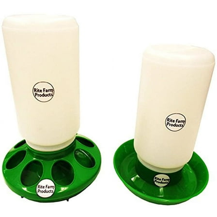 Rite Farm Products Green 1 Quart Poultry Chicken Chick Feeder & Drinker