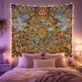 thumbnail image 2 of Bhavachakra Wheel With Blue Sky and Offerings, Majestic Illustration for Spiritual Decor Lovers, Thangka Wall Art, Birthday Gift, Tapestry Wall Hanging for Bedroom and Study Room, 2 of 7