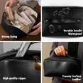 thumbnail image 5 of Bolsa de maquillaje de viaje para mujer de gran capacidad, bolsa de maquillaje de cuero resistente al agua, kit de cuidado de bolsa de aseo de viaje de almacenamiento multifuncional (negro), 5 of 5