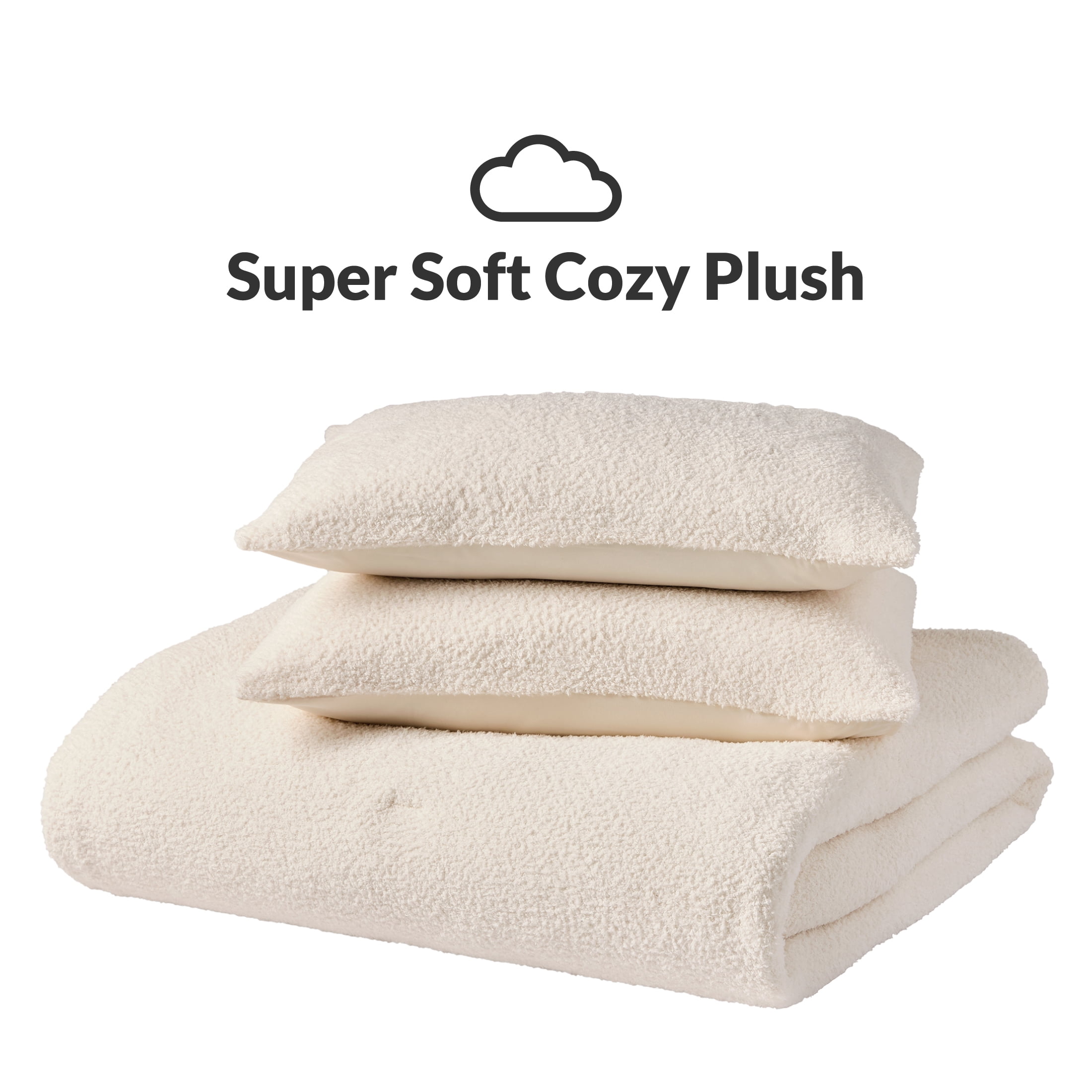 Better Homes & Gardens Printed, King, Comforter Set with Shams - Soft and Cozy, Off-White