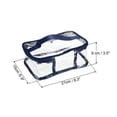 thumbnail image 2 of Uxcell 8.3"x5.9"x3.5" Clear Toiletry Makeup Cosmetic Bag with Zipper Handle, Navy Blue 2 Pack, 2 of 5