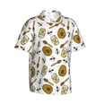 thumbnail image 3 of Xecao Honey print Hawaiian shirt - a stylish short-sleeve button-down for men, perfect for casual beach and tropical outings., 3 of 9