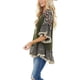 thumbnail image 5 of VISgogo Blusa de media manga para mujer, tops holgados de cuello redondo con estampado floral de leopardo, camisa informal de estilo simple VISgogo moda, 5 of 7