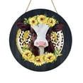 thumbnail image 1 of TIELUTT 12 Inch Cheerful Spring Sunflower Welcome Sign Wooden Home for Holiday Porch Home Happy Western Lamps Valentines Decorations Front Door Signs Dining Room Decorations Valentines Door Sign, 1 of 8