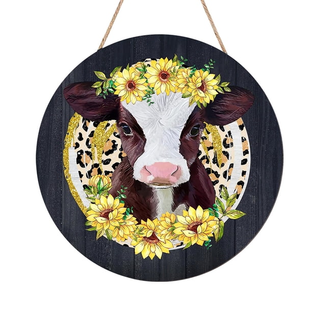 TIELUTT 12 Inch Cheerful Spring Sunflower Welcome Sign Wooden Home for Holiday Porch Home Happy Western Lamps Valentines Decorations Front Door Signs Dining Room Decorations Valentines Door Sign