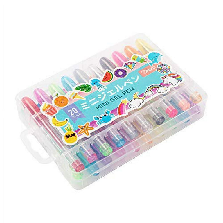 NIKO Gel Pen Mini 20 Glitter Colored Pens , 1 Pack 