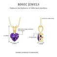 thumbnail image 5 of Rosec Jewels Real Amethyst Heart Pendant Necklace (8mm, AAA Quality, 2 Carat) - with Chain - February Birthstone Necklace, 14K Yellow Gold, 5 of 8