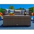 thumbnail image 6 of Sorrento 6-Piece L Resin Wicker Outdoor Patio Furniture Lounge Sofa Set in Gray w/ Sofa, Two Armchairs, Two Ottomans, and Coffee Table (Flat-Weave Gray Wicker, Polyester Light Gray), 6 of 9
