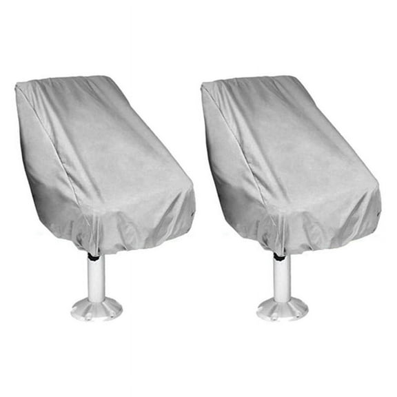 2X Boat Seat Cover, Outdoor Waterproof Pontoon Captain Bench Chair Protective Covers