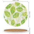 thumbnail image 3 of GZHJMY 2Pcs Round Colorful Abstract Leaves Ceramic Coasters with Cork-Backed for Coffee Drink, Cup Mat Absorbent Stone Coasters, 3 of 6