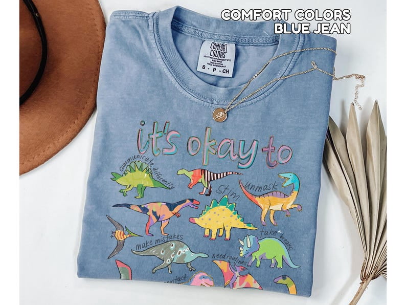 It’s Ok To Be Different Autism Dinosaur Shirt, Autism Awareness Shirt, Autism Mom Shirt, Special Education Teacher Tee, Neurodiversity Shirt