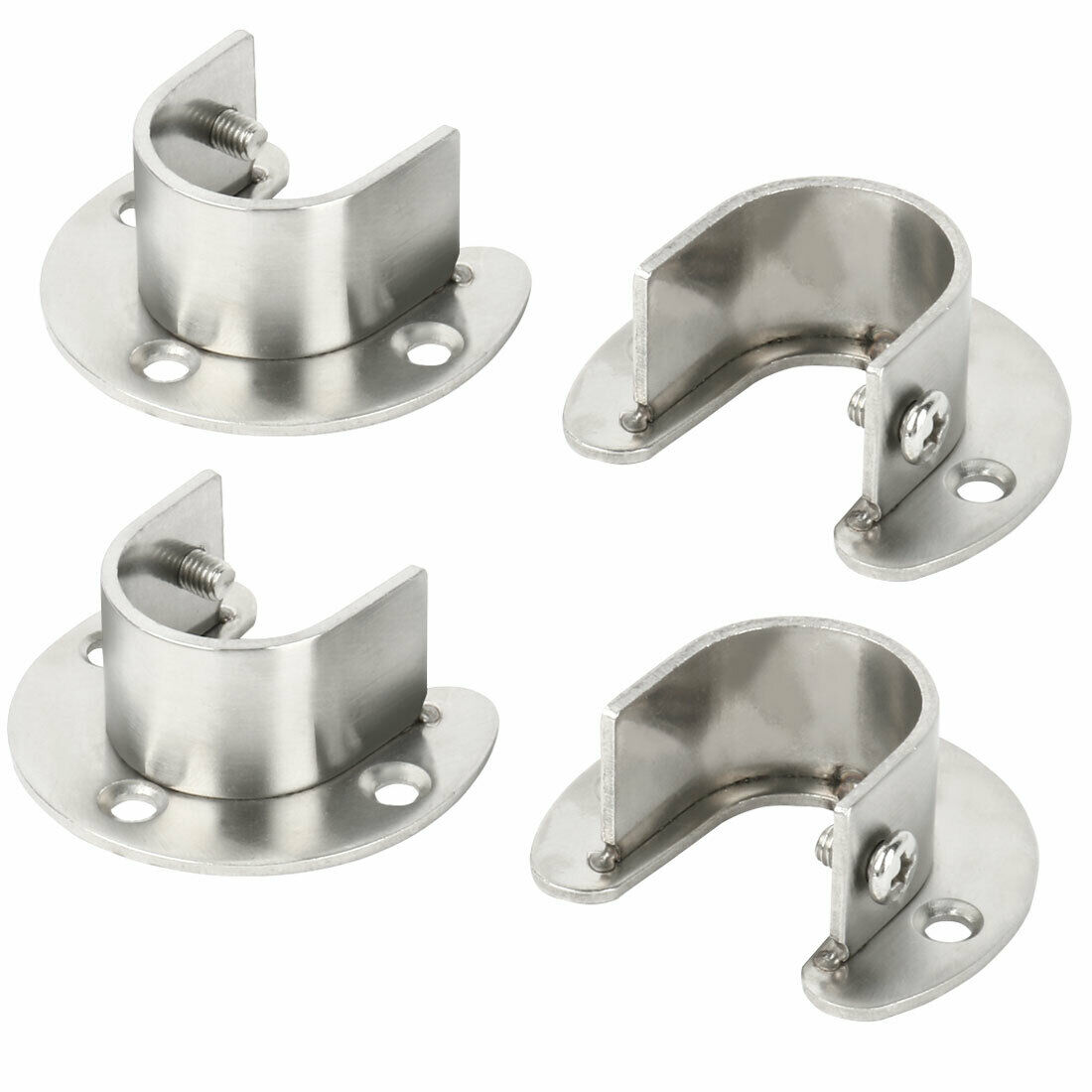 4pcs Clothes Closet Rod Bracket Flange Support Holder Hanger Pole 1.1
