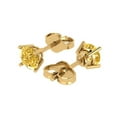 thumbnail image 2 of 14K Solid Gold Push Back Stud Earrings for Women | 2 cttw Round Cut Simulated Yellow Diamond | Yellow Gold, 2 of 5