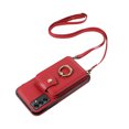 thumbnail image 5 of for Samsung Galaxy A14 5G Case, Elegant Minimalist Wallet Case with Ring Kickstand and Shoulder Strap, Shockproof Stylish Protective Durable PU Leather Cover for Samsung Galaxy A14 5G, Red, 5 of 7