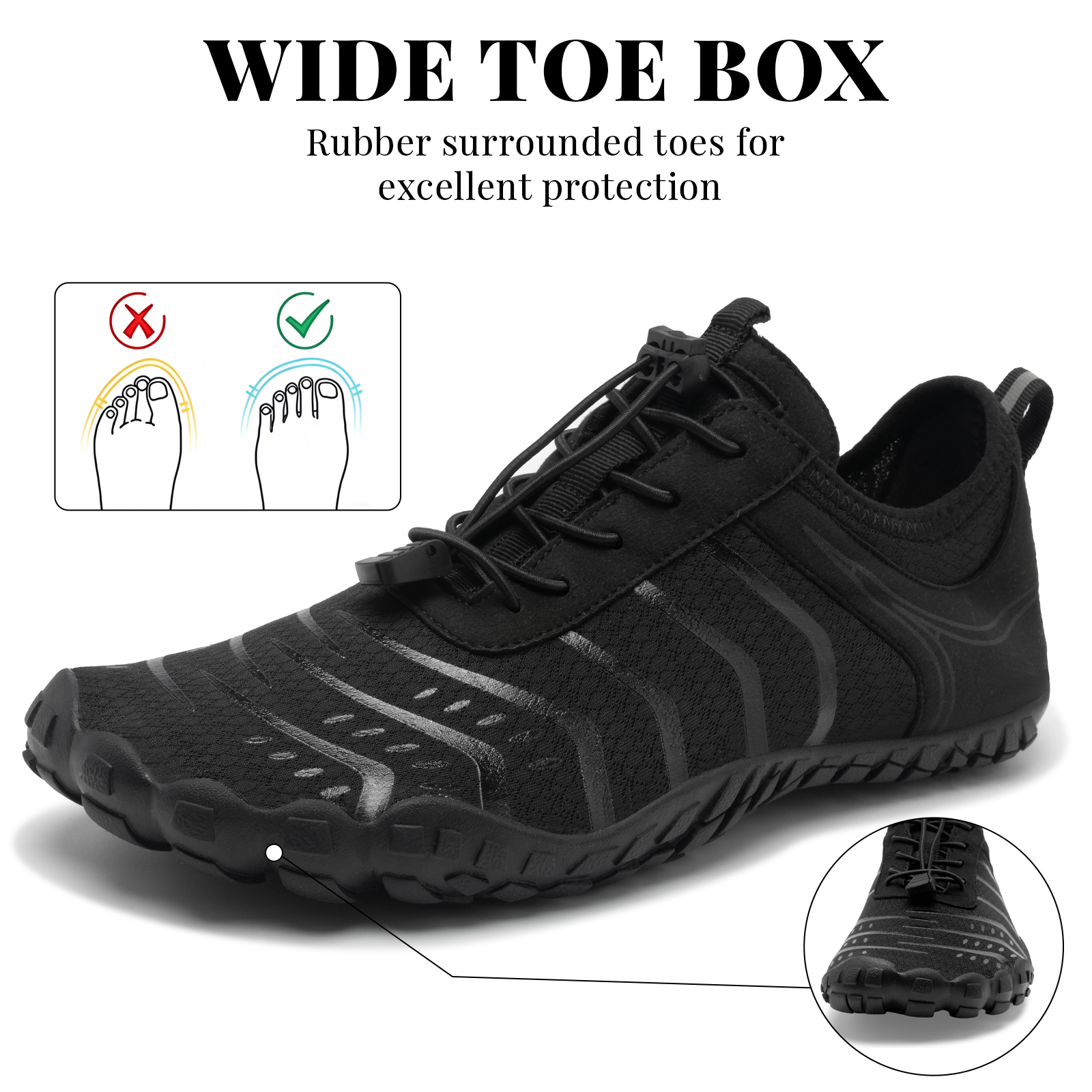 Hiwissafe Unisex Barefoot Wide-Toe Hiking Water Shoe photo 6