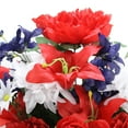 thumbnail image 3 of Admired by Nature ABN1B006-RD-WT-BL Artificial 24 Stem Peony - Lily & Mum Mixed Bush - Red, White & Blue, 3 of 3