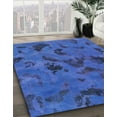 thumbnail image 2 of Ahgly Company Indoor Round Abstract Sapphire Blue Persian Area Rugs, 4' Round, 2 of 6