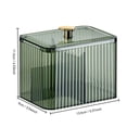 thumbnail image 3 of Dust-Proof Organizer, Transparent Storage Box For Hair Ties Cotton Pads, Clear Vanity Container, Desktop Cosmetic Holder(White), 3 of 3